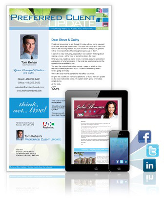 Effective real estate marketing includes direct mail, email, and social media.
